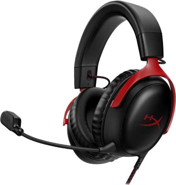 HyperX Cloud 3 - Auricular - tamaño completo - cableado - USB, conector de 3,5 mm - negro, rojo