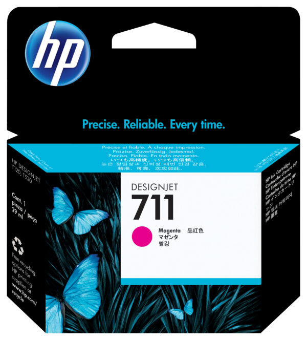 HP 711 - 29 ml - magenta - original - DesignJet - cartucho de tinta - para DesignJet T100, T120, T120 ePrinter, T125, T130, T520, T520 ePrinter, T525, T530 - Image 2