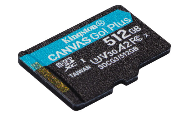 Kingston Canvas Go! Plus - Tarjeta de memoria flash (adaptador microSDXC a SD Incluido) - 512 GB - A2 / Video Class V30 / UHS-I U3 / Class10 - microSDXC UHS-I - Image 5