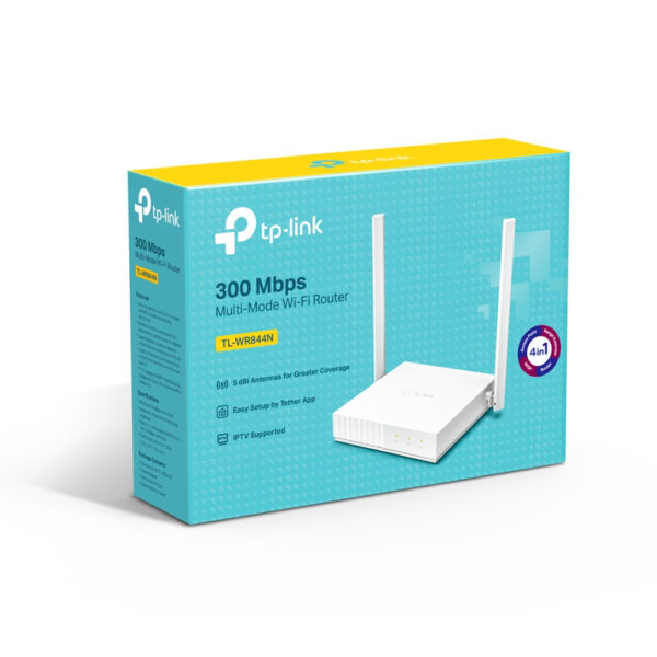 TP-Link - Router - TL-WR844N - Speed 300 Mbps at 2.4 GHz-2× Antennas - 1× 10/100M WAN Port + 4× 10/100M LAN Ports - Tether App - Router/Access Point/Range Extender/WISP Mode - Compatible with the IPv6 - Image 5