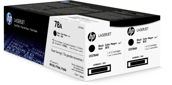 HP 78A - Paquete de 2 - negro - original - LaserJet - cartucho de tóner (CE278AD) - para LaserJet Pro M1536dnf, P1566, P1606DN - Image 12