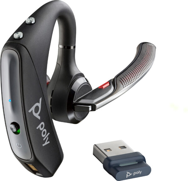 Poly Voyager 5200 - Auricular - en oreja - Bluetooth - inalámbrico, cableado - USB-A a través de adaptador Bluetooth - negro - Certificado para Equipos de Microsoft