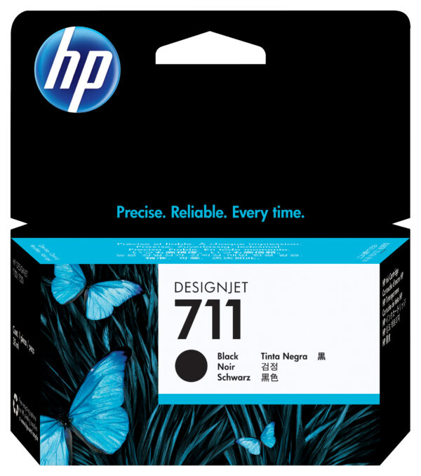 HP 711 - 38 ml - negro - original - DesignJet - cartucho de tinta - para DesignJet T100, T120, T120 ePrinter, T125, T130, T520, T520 ePrinter, T525, T530