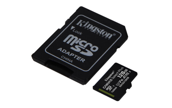 Kingston Canvas Select Plus - Tarjeta de memoria flash (adaptador microSDXC a SD Incluido) - 128 GB - A1 / Video Class V10 / UHS Class 1 / Class10 - microSDXC UHS-I - Image 3