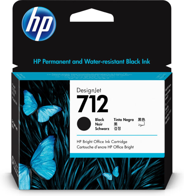 HP 712 - 80 ml - negro - original - DesignJet - cartucho de tinta - para DesignJet Studio, T210, T230, T250, T630, T650 - Image 2