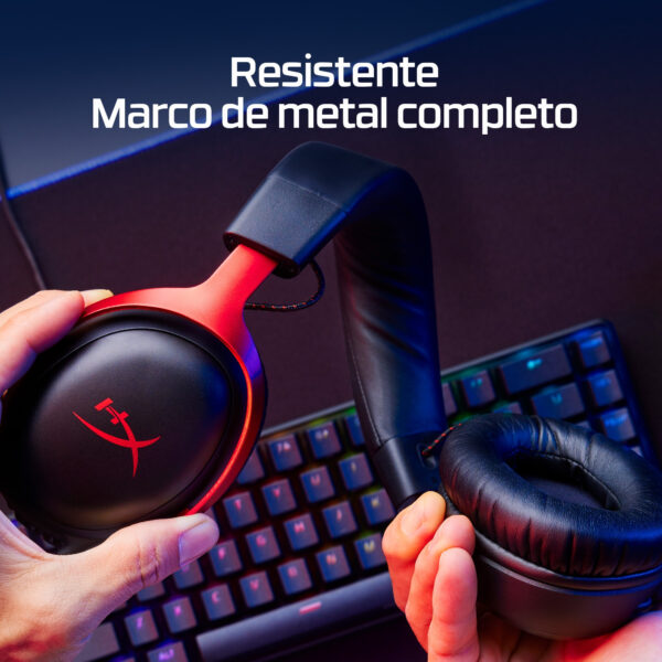 HyperX Cloud 3 - Auricular - tamaño completo - cableado - USB, conector de 3,5 mm - negro, rojo - Image 6