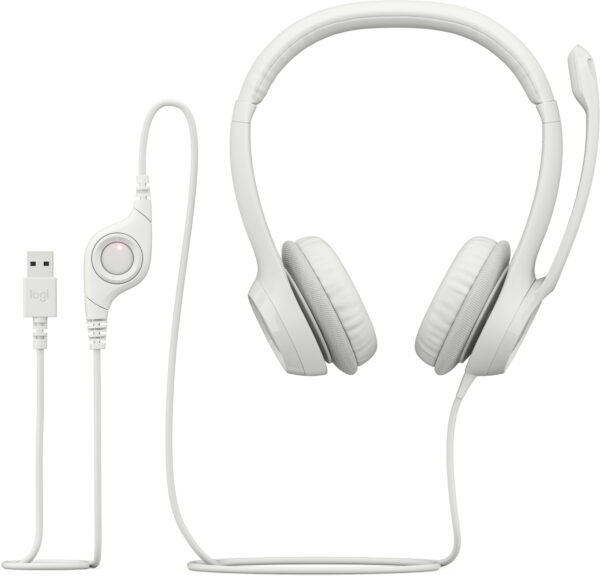 Logitech H390 - Headphones - USB - Off White - For Computer - Image 6