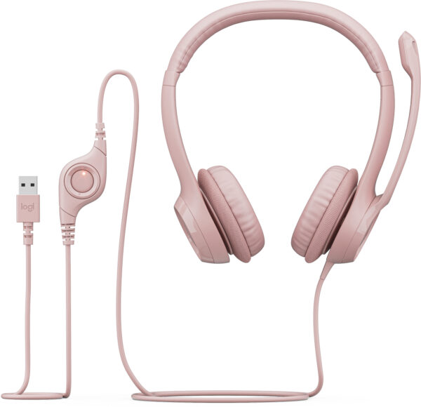 Logitech H390 - Headset - USB - Rose - For Computer - Image 6