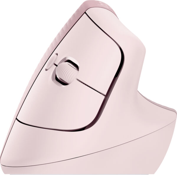 Logitech Lift Vertical Ergonomic Mouse - Ratón vertical - ergonómico - 6 botones - inalámbrico - Bluetooth, 2.4 GHz - receptor de USB Logitech Logi Bolt - rosa - Image 4