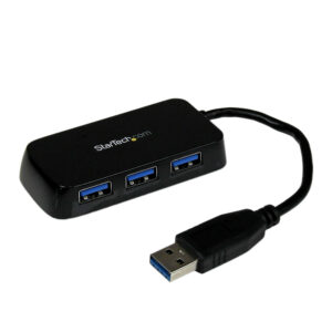 StarTech.com Adaptador Concentrador Hub Ladrón USB 3.0 Super Speed 4 Puertos Salidas Portátil para Ordenador Portátil - Negro (ST4300MINU3B) - Hub - 4 x SuperSpeed USB 3.0 - sobremesa - para P/N: FCREADMICRO3, MSDREADU3CA, USB3S2ESATA3