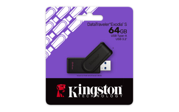 Kingston - USB flash drive - USB 3.2 Gen 1 - DataTraveler Exodia S Black - Imagen 4