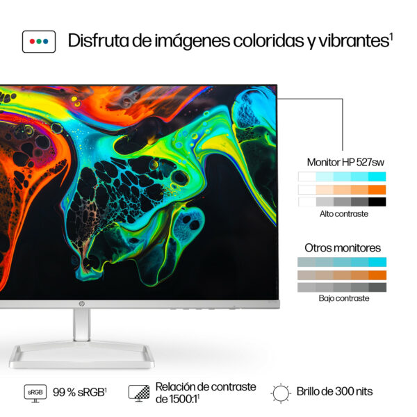 HP - 27" - 1920 x 1080 - IPS White Monitor-527sw - Imagen 9