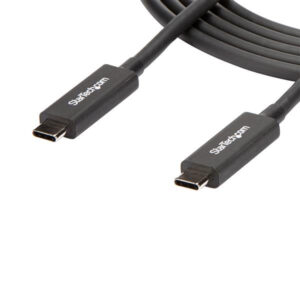StarTech.com Cable de 2m Thunderbolt 3 USB C (40 Gbps) - Cable Compatible con Thunderbolt y USB - Cable Thunderbolt - 24 pin USB-C (M) a 24 pin USB-C (M) - Thunderbolt 3 / USB / DisplayPort - 2 m - compatibilidad con 4K - negro - para P/N: CDP2HDUACP, CDP2HDUACPW, TB33A1C, TBDOCKHDPBC