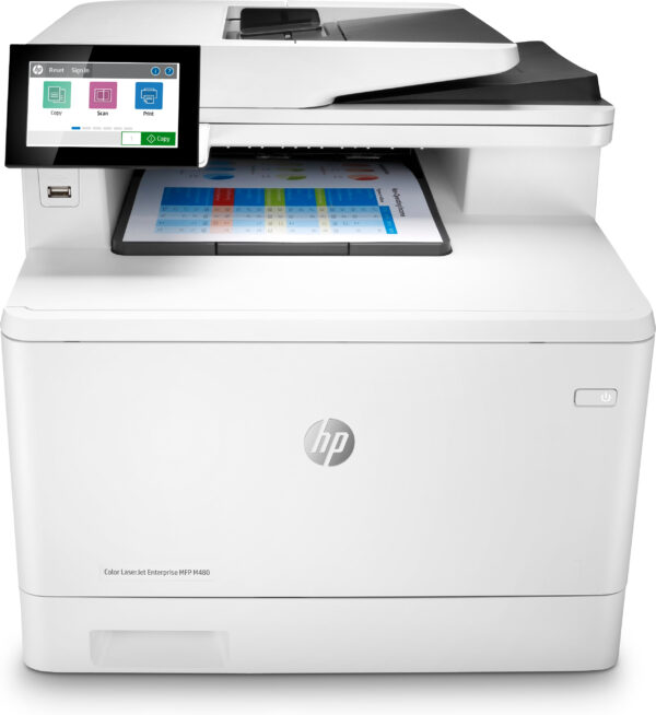 HP Color LaserJet Enterprise MFP M480f - Impresora multifunción - color - laser - Legal (216 x 356 mm) (original) - A4/Legal (material) - hasta 28 ppm (copiando) - hasta 29 ppm (impresión) - 300 hojas - 33.6 Kbps - USB 2.0, Gigabit LAN, host USB 2.0 - Imagen 2