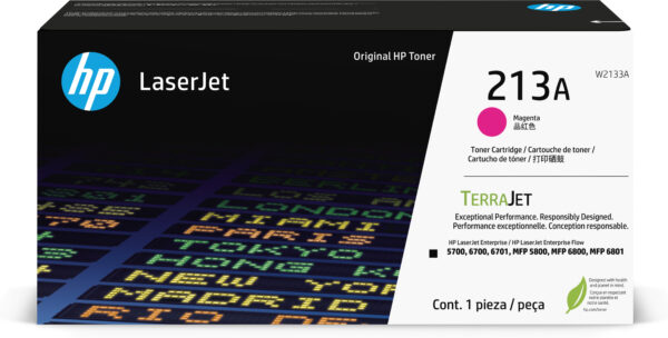 HP 213A - Magenta - original - LaserJet - cartucho de tóner (W2133A) - para Color LaserJet Enterprise 5700dn, 6700dn, MFP 5800dn, MFP 6800dn - Imagen 2