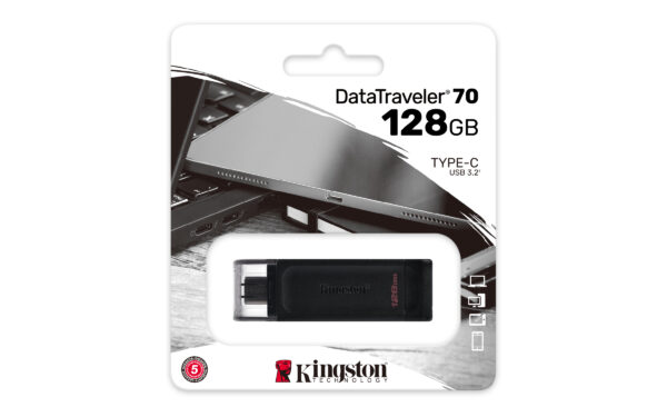 Kingston DataTraveler 70 - Unidad flash USB - 128 GB - USB-C 3.2 Gen 1 - Imagen 6