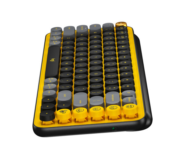 Logitech POP Keys - Teclado - inalámbrico - Bluetooth LE, Bluetooth 5.1 - QWERTY - EE. UU. - interruptor: Brown Tactile - amarillo - Imagen 3