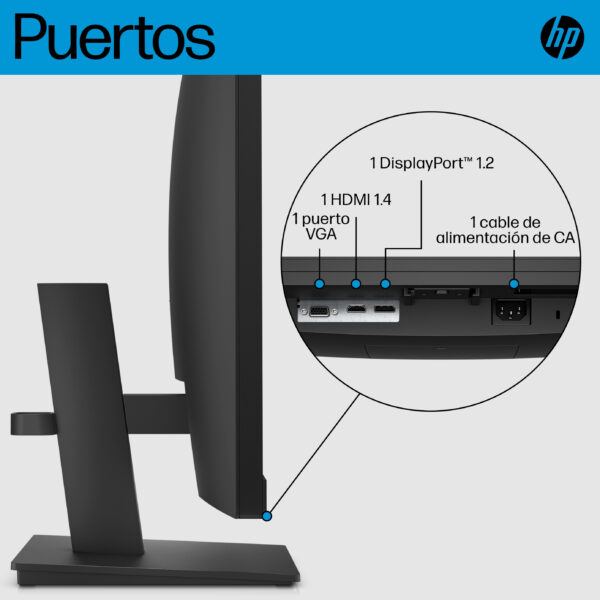 HP P27h G5 - P-Series - monitor LED - 27" - 1920 x 1080 Full HD (1080p) @ 75 Hz - IPS - 250 cd/m² - 1000:1 - 5 ms - HDMI, VGA, DisplayPort - altavoces - negro - Imagen 5