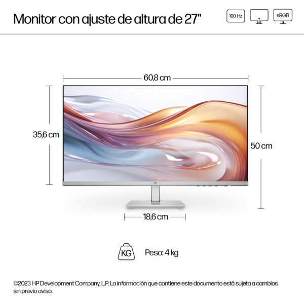 HP Monitor Series 5 27inch FHD Height Adjust-527sh - Imagen 6