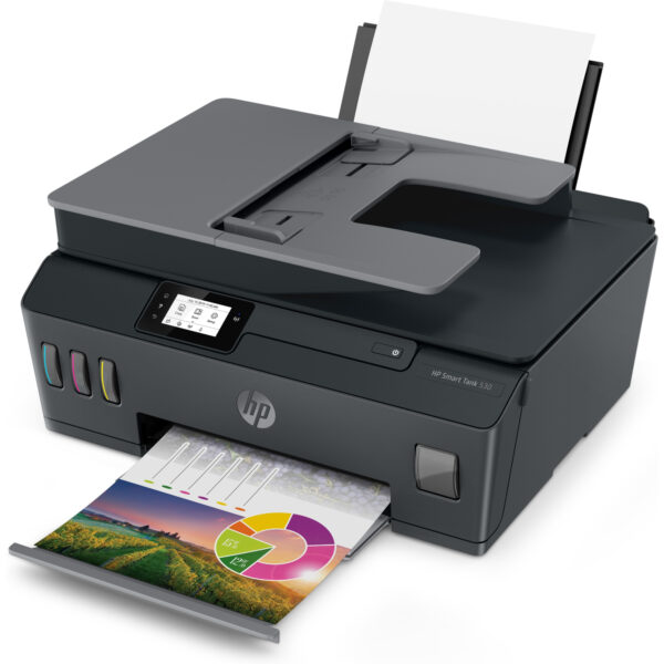 HP Smart Tank 530 - Impresora multifunción - color - chorro de tinta - Legal (216 x 356 mm) (original) - A4/Legal (material) - hasta 10 ppm (copiando) - hasta 11 ppm (impresión) - 100 hojas - USB 2.0, Wi-Fi(n), Bluetooth - Imagen 8