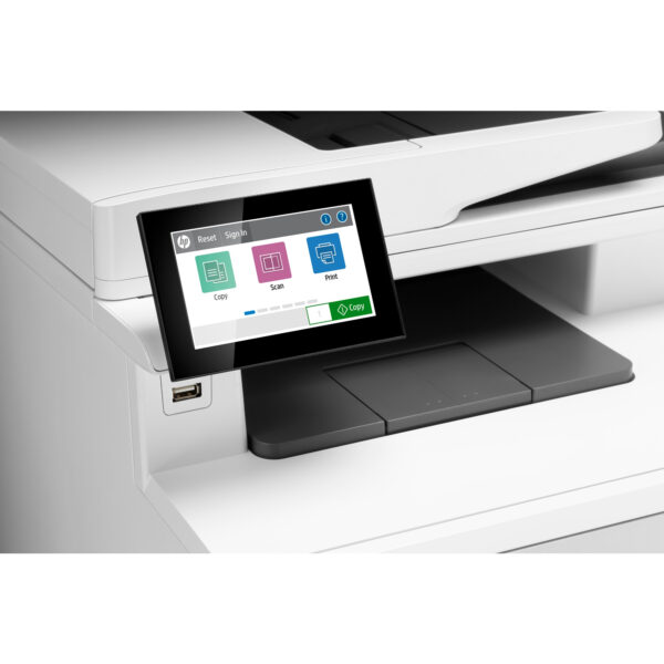 HP Color LaserJet Enterprise MFP M480f - Impresora multifunción - color - laser - Legal (216 x 356 mm) (original) - A4/Legal (material) - hasta 28 ppm (copiando) - hasta 29 ppm (impresión) - 300 hojas - 33.6 Kbps - USB 2.0, Gigabit LAN, host USB 2.0 - Imagen 6