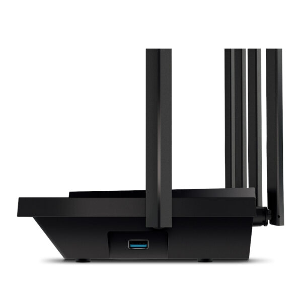 TP-LINK Archer AX73 - V1 - - enrutador inalámbrico - conmutador de 4 puertos - 1GbE - Wi-Fi 6 - Doble banda - hasta 5.4Gbps - Estructura 4T4R y HE160 en la banda 5GHz que permite una conexión ultrarrápida de 4.8 Gbps - 6 potentes antenas - Entrada USB 3.0 - Imagen 3