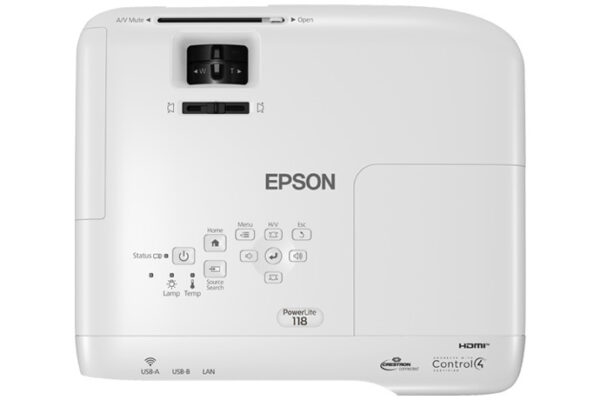Epson PowerLite 118 - Proyector 3LCD - portátil - 3800 lúmenes (blanco) - 3800 lúmenes (color) - XGA (1024 x 768) - 4:3 - LAN - Imagen 6
