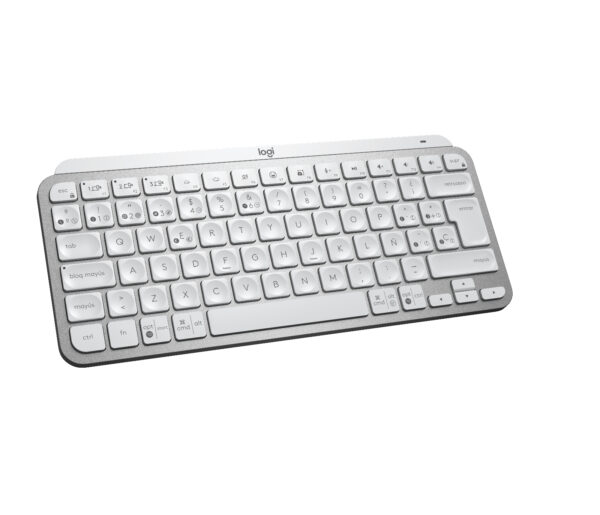 Logitech MX Keys Mini - Teclado - Inalámbrico - Español - USB / Bluetooth 5.0 / Bluetooth - Ergonomic Design - Gris pálido - Imagen 6