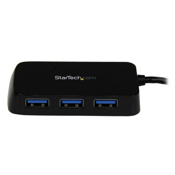 StarTech.com Adaptador Concentrador Hub Ladrón USB 3.0 Super Speed 4 Puertos Salidas Portátil para Ordenador Portátil - Negro (ST4300MINU3B) - Hub - 4 x SuperSpeed USB 3.0 - sobremesa - para P/N: FCREADMICRO3, MSDREADU3CA, USB3S2ESATA3 - Imagen 3