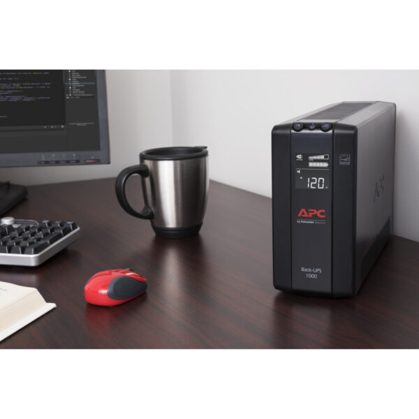 APC Back-UPS Pro BX1000M-LM60 - UPS - CA 120 V - 600 vatios - 1000 VA - USB - conectores de salida: 8 - negro - Imagen 6