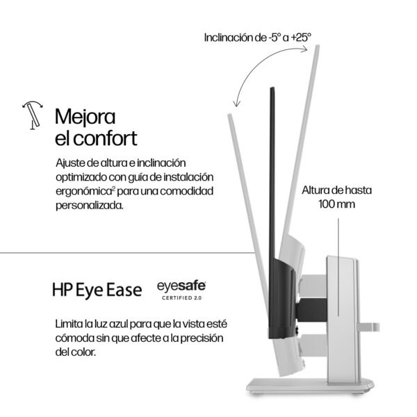 HP - 23.8" - 1920 x 1080 - Height Adjust Monitor-524sh - Imagen 7