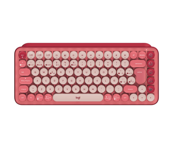 Logitech POP Keys - Teclado - Inalámbrico - Español - USB / Bluetooth LE / Bluetooth 5.1 / Bluetooth - Ergonomic Design - Rosa - Imagen 4