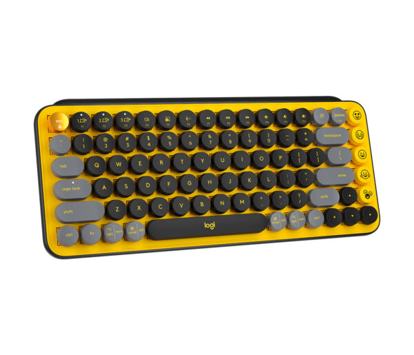Logitech POP Keys - Teclado - inalámbrico - Bluetooth LE, Bluetooth 5.1 - QWERTY - EE. UU. - interruptor: Brown Tactile - amarillo - Imagen 6