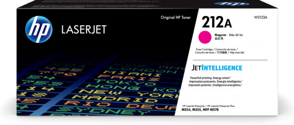HP 212A - Magenta - original - LaserJet - cartucho de tóner (W2123A) - para Color LaserJet Enterprise M555, MFP M578; LaserJet Enterprise Flow MFP M578
