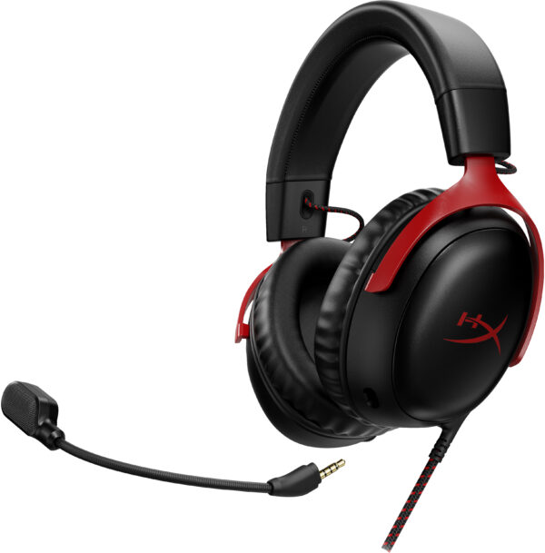 HyperX Cloud 3 - Auricular - tamaño completo - cableado - USB, conector de 3,5 mm - negro, rojo - Imagen 9