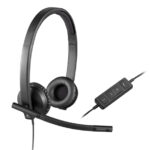 Logitech H570e Wired Headset, Stereo Headphones with Noise-Cancelling Microphone, USB, in-Line Controls with Mute Button, Indicator LED, PC/Mac/Laptop - Black - Auricular - en oreja - cableado - USB - Certificado para Skype Empresarial, con certificación Lync 2013