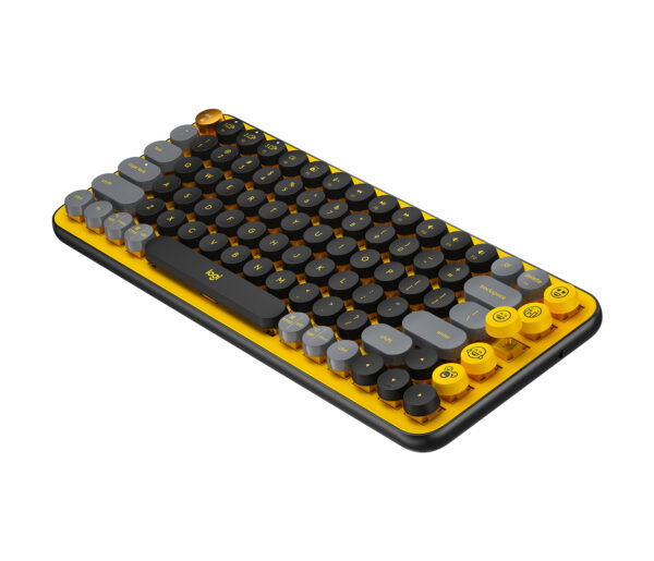 Logitech POP Keys - Teclado - inalámbrico - Bluetooth LE, Bluetooth 5.1 - QWERTY - EE. UU. - interruptor: Brown Tactile - amarillo - Imagen 7