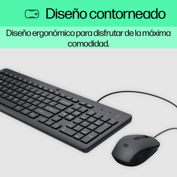HP 150 - Juego de teclado y ratón - USB - Latinoamérica - negro - para HP 21, 22, 24, 27; Pavilion 24, 27, TP01; Pavilion Laptop 13, 14, 15 - Imagen 7
