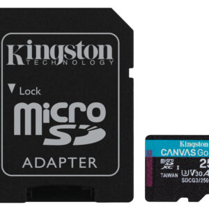 Kingston - Tarjeta de memoria flash (adaptador microSDXC a SD Incluido) - 256 GB - A2 / Video Class V30 / UHS-I U3 / Class10 - microSDXC UHS-I