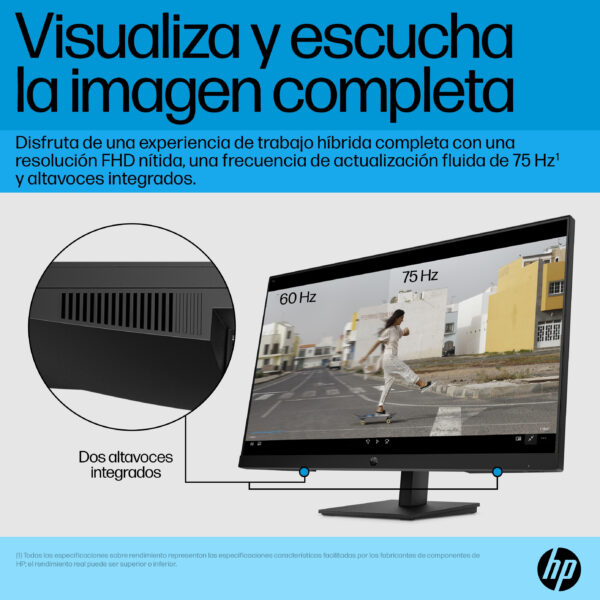 HP P27h G5 - P-Series - monitor LED - 27" - 1920 x 1080 Full HD (1080p) @ 75 Hz - IPS - 250 cd/m² - 1000:1 - 5 ms - HDMI, VGA, DisplayPort - altavoces - negro - Imagen 8