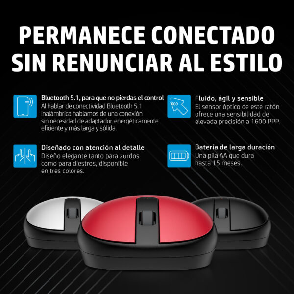 HP - Mouse - Bluetooth - Black - 3V0G9AA#ABM - Imagen 9