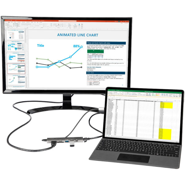 StarTech.com Adaptador Multipuertos USB C - Docking Station USB Tipo C a HDMI 2.0 4K 60Hz - Entrega de Alimentación 100W Pass-through - SD - MicroSD - Hub USB 3.0 de 2 Puertos - GbE (DKT30CHSDPD1) - Estación de conexión - USB-C / Thunderbolt 3 - HDMI - 1GbE - Imagen 5