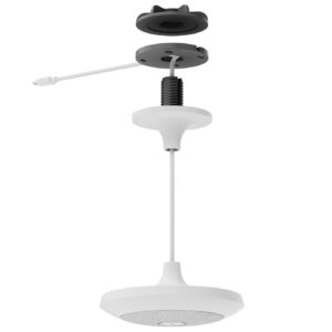 Logitech - Kit de montaje (montaje de techo, soporte del micrófono) - para micrófono - blanco - se puede instalar en el techo, colgante - para Rally Mic Pod; Room Solution Large