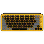 Logitech POP Keys - Teclado - inalámbrico - Bluetooth LE, Bluetooth 5.1 - QWERTY - EE. UU. - interruptor: Brown Tactile - amarillo