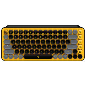 Logitech POP Keys - Teclado - inalámbrico - Bluetooth LE, Bluetooth 5.1 - QWERTY - EE. UU. - interruptor: Brown Tactile - amarillo