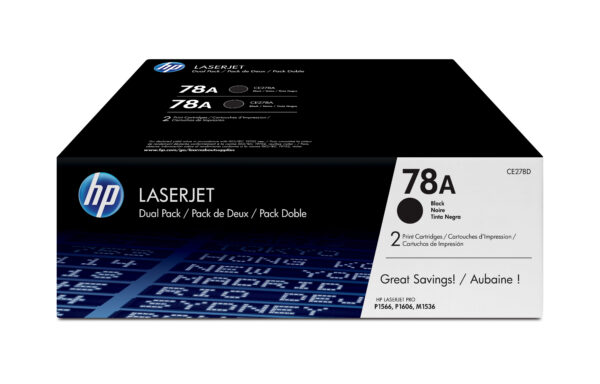 HP 78A - Paquete de 2 - negro - original - LaserJet - cartucho de tóner (CE278AD) - para LaserJet Pro M1536dnf, P1566, P1606DN - Imagen 2