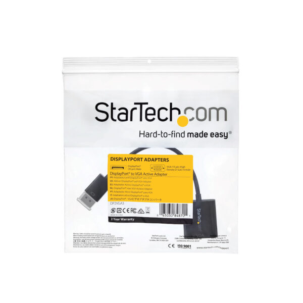 StarTech.com Adaptador DisplayPort a VGA de Pantalla - 1080p 1920x1200 - Conversor Activo de Vídeo HD DP a VGA - (DP2VGA3) - Adaptador de pantalla - DisplayPort (M) a HD-15 (VGA) (H) - 10 cm - activo - negro - para P/N: DK31C3HDPD, DK31C3HDPDUE, DKM30CHDPD, DKM30CHDPDUE, SV231QDPU34K, TB32DP14 - Imagen 7