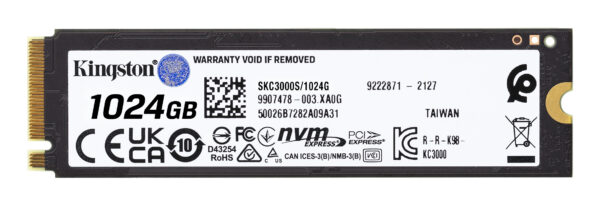 Kingston KC3000 - SSD - 1024 GB - interno - M.2 2280 - PCIe 4.0 (NVMe) - para Intel Next Unit of Computing 12 Pro Kit - NUC12WSKi5 - Imagen 3