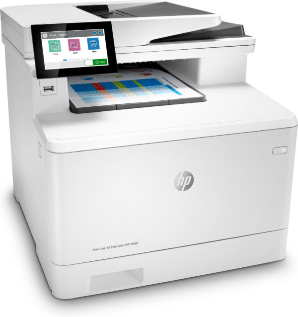 HP Color LaserJet Enterprise MFP M480f - Impresora multifunción - color - laser - Legal (216 x 356 mm) (original) - A4/Legal (material) - hasta 28 ppm (copiando) - hasta 29 ppm (impresión) - 300 hojas - 33.6 Kbps - USB 2.0, Gigabit LAN, host USB 2.0 - Imagen 4