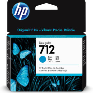 HP 712 - 29 ml - cián - original - DesignJet - cartucho de tinta - para DesignJet Studio, T210, T230, T250, T630, T650